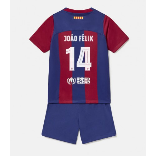 Barcelona Joao Felix #14 Domaci Dres za djecu 2023-24 Kratak Rukav (+ Kratke hlače)